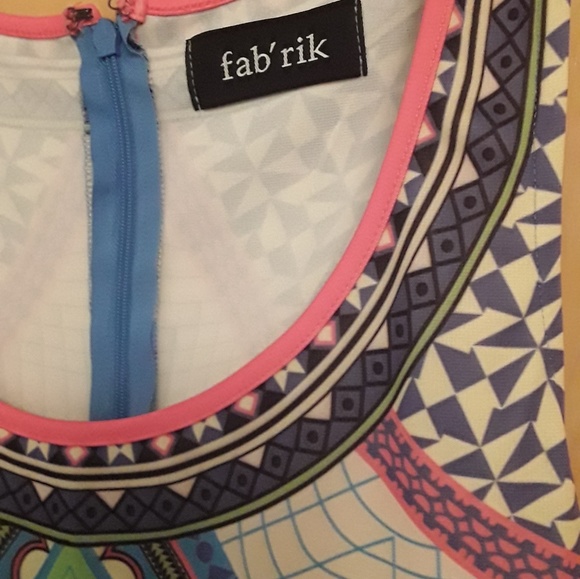 Boho Fabrik dress geometric tribal Sz S - Picture 3 of 8